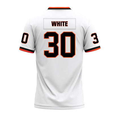 Oklahoma State - NCAA Football : Trip White - White Premium Football Jersey-1