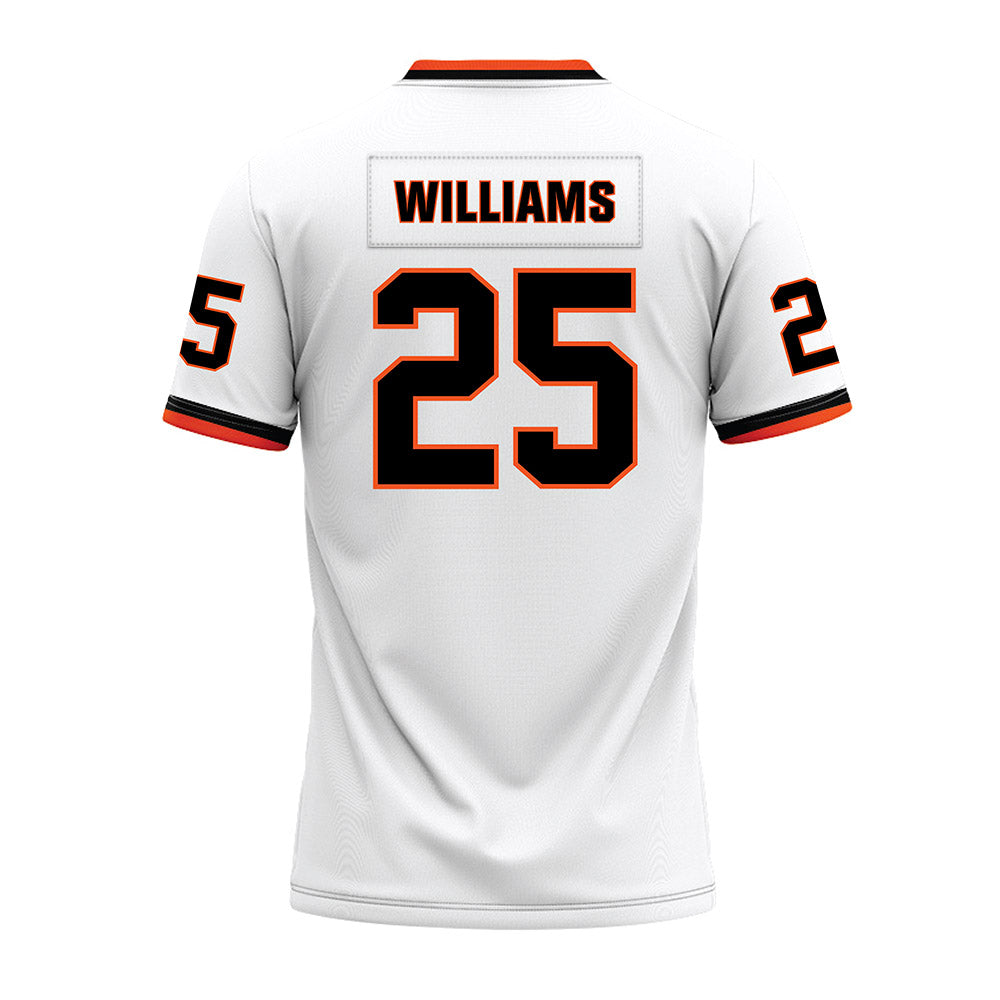 Oklahoma State - NCAA Football : Markeith Williams - White Premium Football Jersey-1