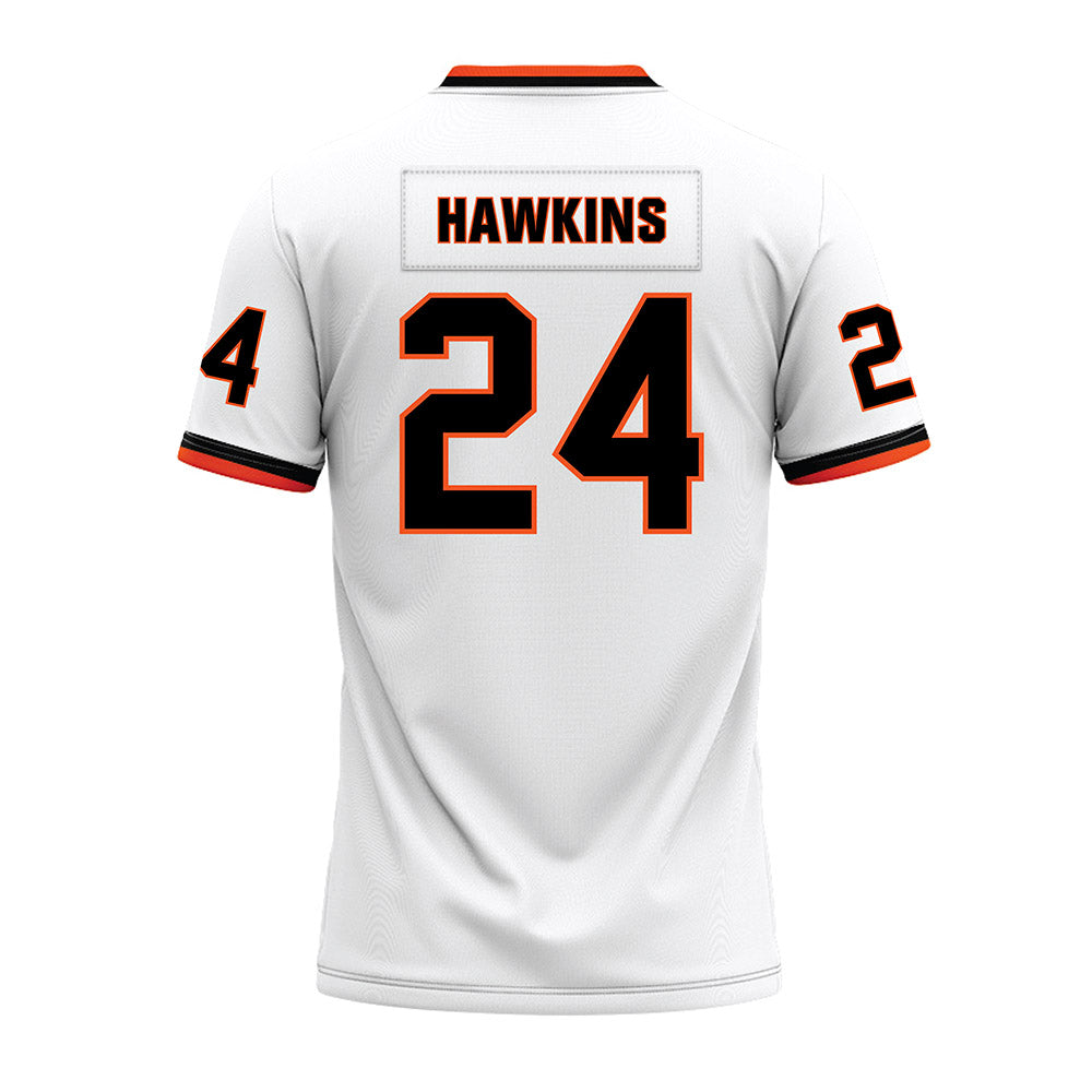 Oklahoma State - NCAA Football : Caleb Hawkins - White Premium Football Jersey-1
