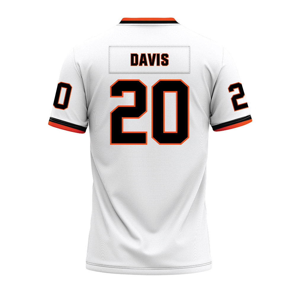Oklahoma State - NCAA Football : Taurean Davis - White Premium Football Jersey-1