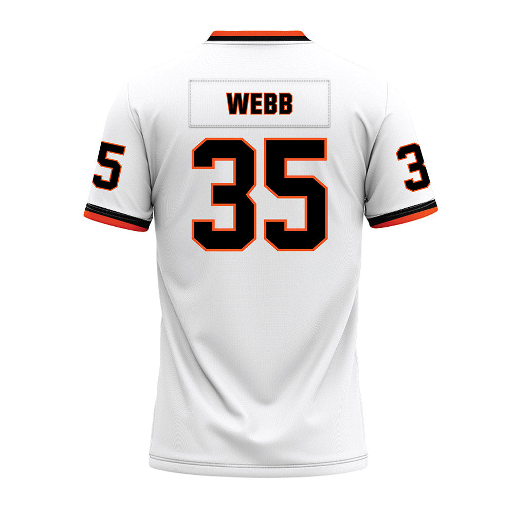 Oklahoma State - NCAA Football : Ayden Webb - White Premium Football Jersey-1