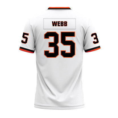Oklahoma State - NCAA Football : Ayden Webb - White Premium Football Jersey-1