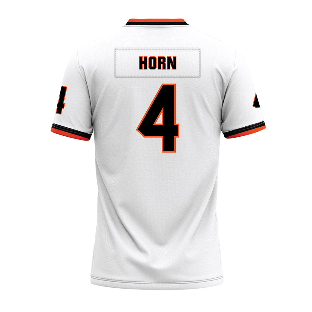 Oklahoma State - NCAA Football : Maurion Horn - White Premium Football Jersey-1