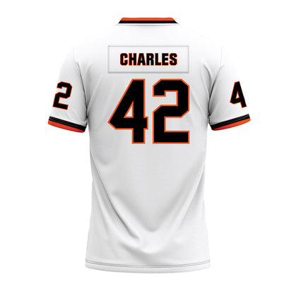 Oklahoma State - NCAA Football : Malik Charles - White Premium Football Jersey-1