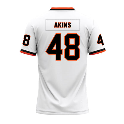 Oklahoma State - NCAA Football : Nolan Akins - White Premium Football Jersey-1