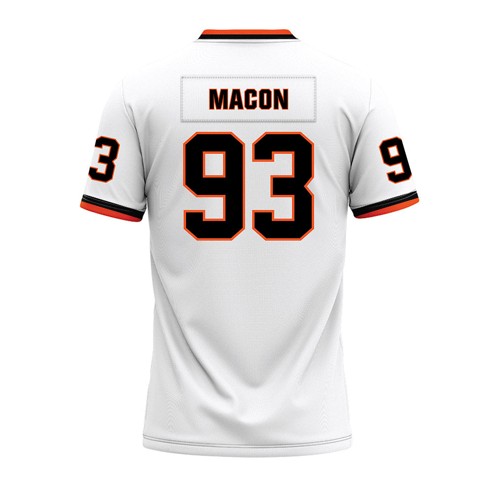 Oklahoma State - NCAA Football : Dominic Macon - White Premium Football Jersey-1