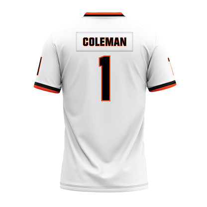 Oklahoma State - NCAA Football : Miles Coleman - White Premium Football Jersey-1