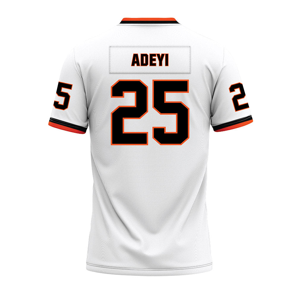 Oklahoma State - NCAA Football : Ayo Adeyi - White Premium Football Jersey-1
