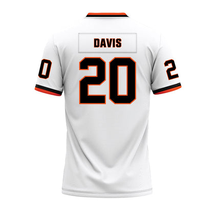 Oklahoma State - NCAA Football : Taurean Davis - White Premium Football Jersey-1