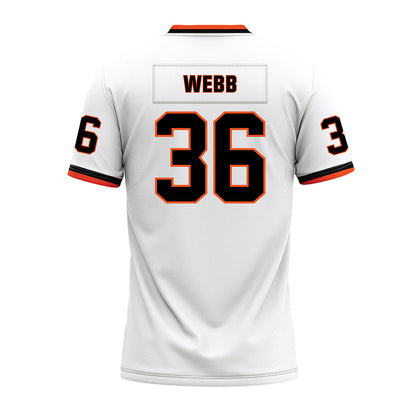 Oklahoma State - NCAA Football : Ayden Webb - White Premium Football Jersey-1
