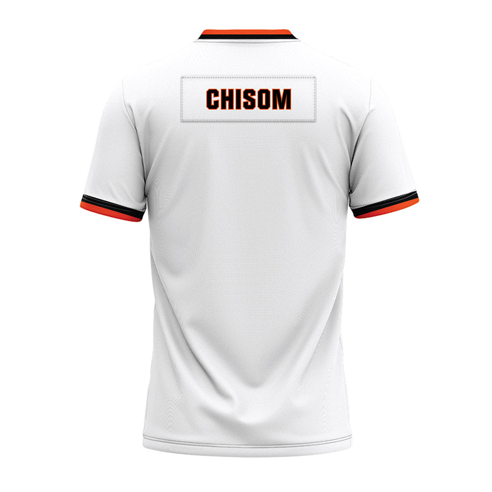 Oklahoma State - NCAA Football : Isaiah Chisom - White Premium Football Jersey-1