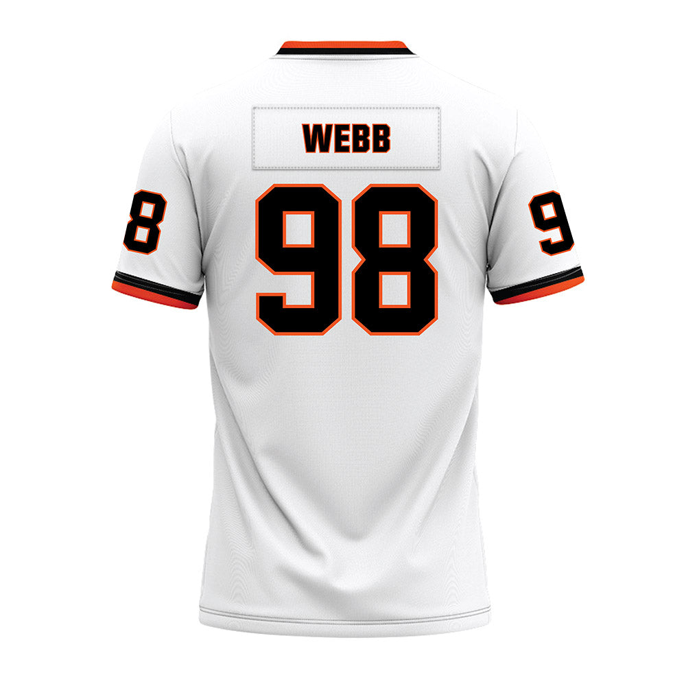 Oklahoma State - NCAA Football : Luke Webb - White Premium Football Jersey-1