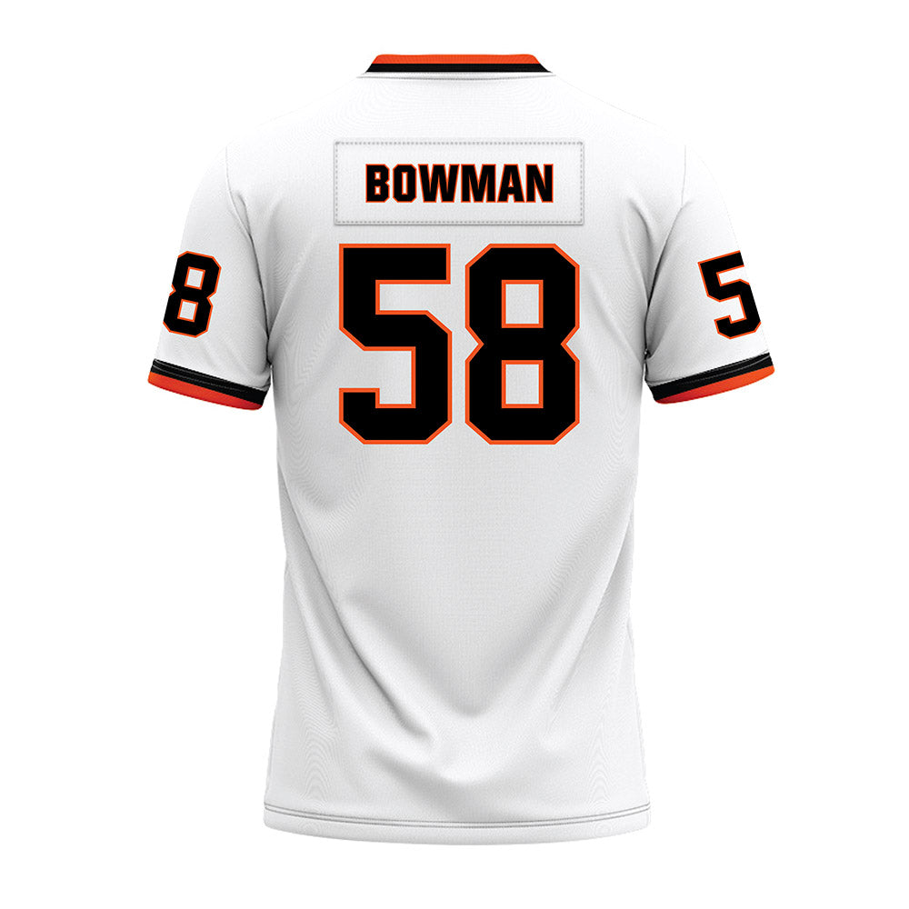 Oklahoma State - NCAA Football : Isaiah Bowman - White Premium Football Jersey-1