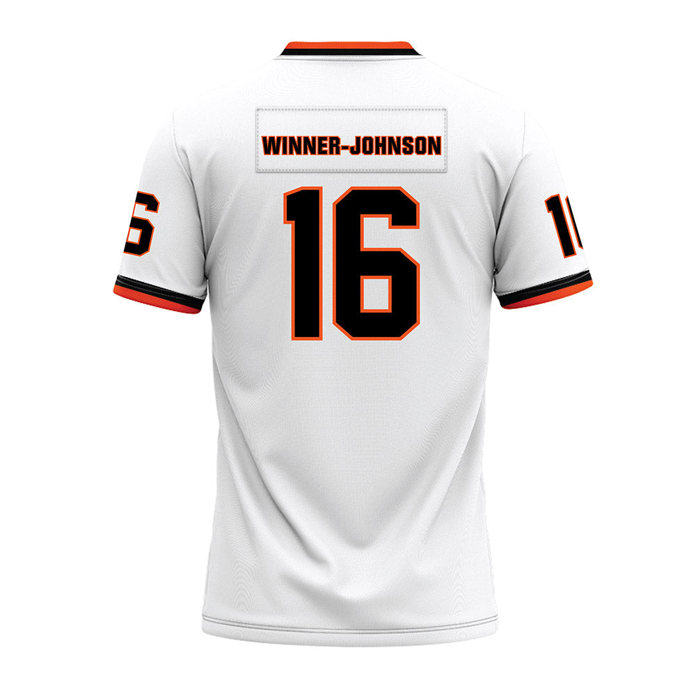 Oklahoma State - NCAA Football : Dallas Winner-Johnson - White Premium Football Jersey-1