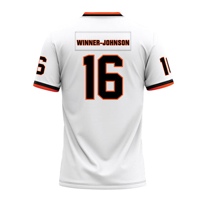 Oklahoma State - NCAA Football : Dallas Winner-Johnson - White Premium Football Jersey-1