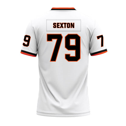 Oklahoma State - NCAA Football : Jacob Sexton - White Premium Football Jersey-1