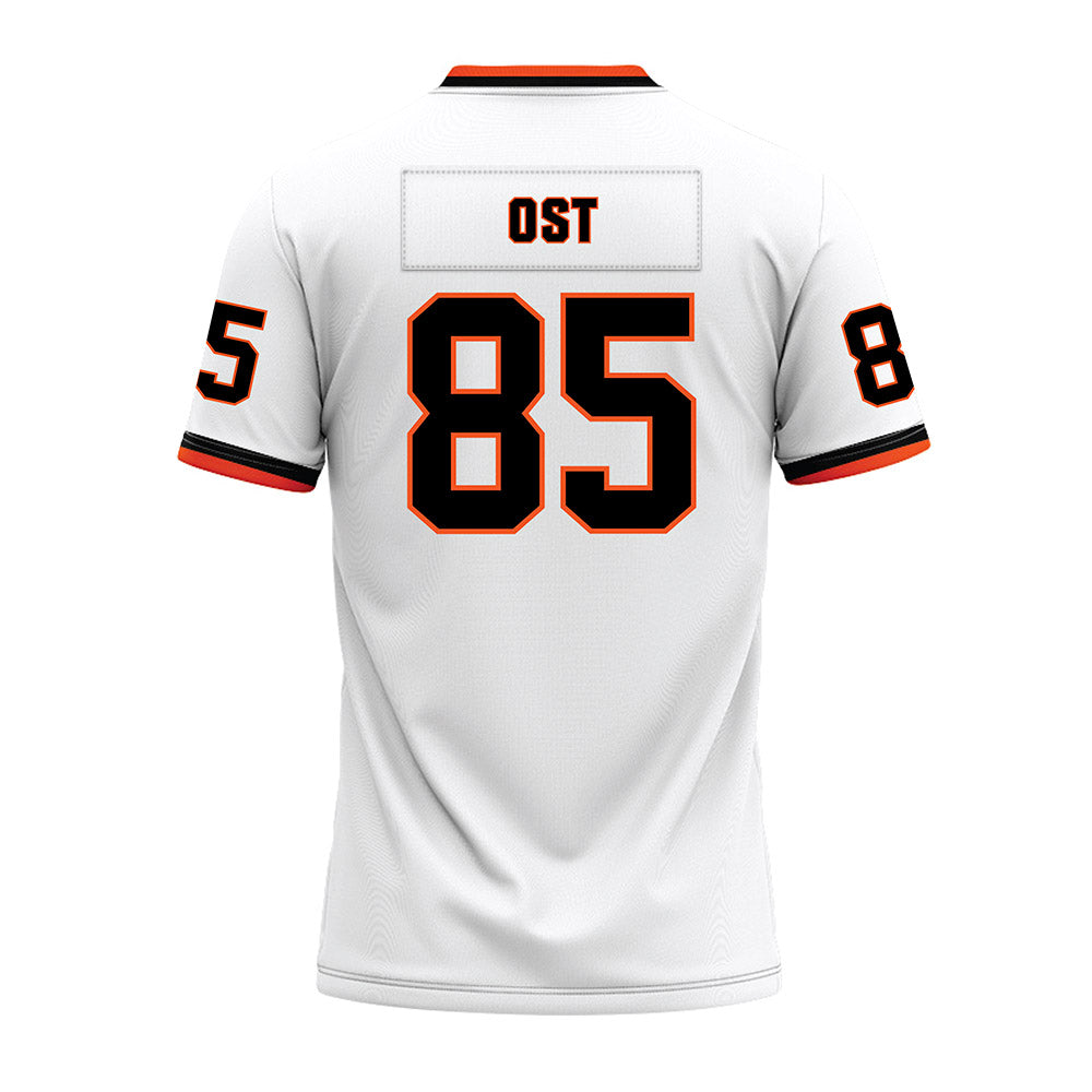 Oklahoma State - NCAA Football : Nate Ost - White Premium Football Jersey-1