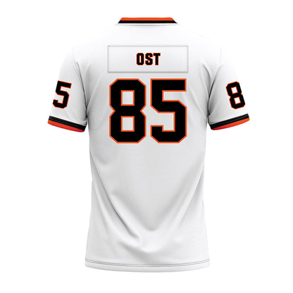 Oklahoma State - NCAA Football : Nate Ost - White Premium Football Jersey-1