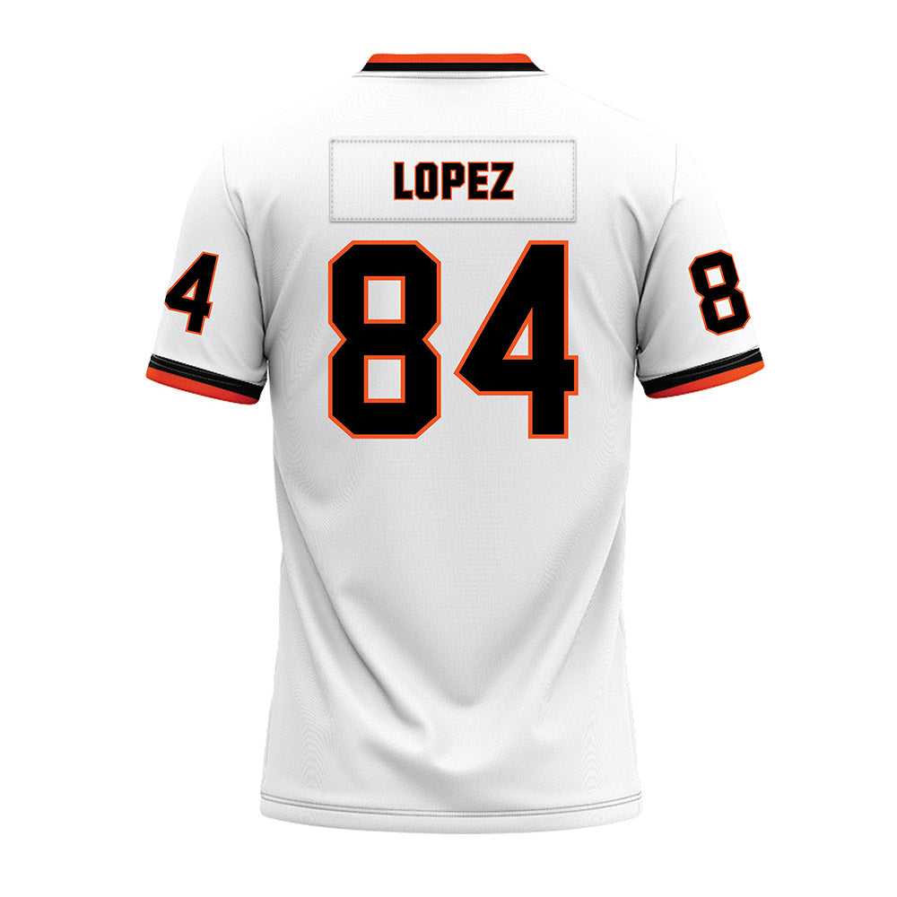 Oklahoma State - NCAA Football : Matrail Lopez - White Premium Football Jersey-1