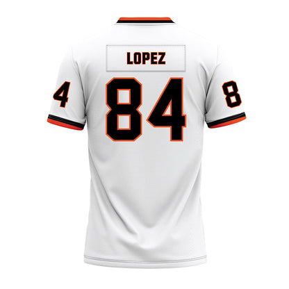 Oklahoma State - NCAA Football : Matrail Lopez - White Premium Football Jersey-1