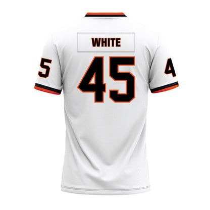 Oklahoma State - NCAA Football : Enai White - White Premium Football Jersey-1