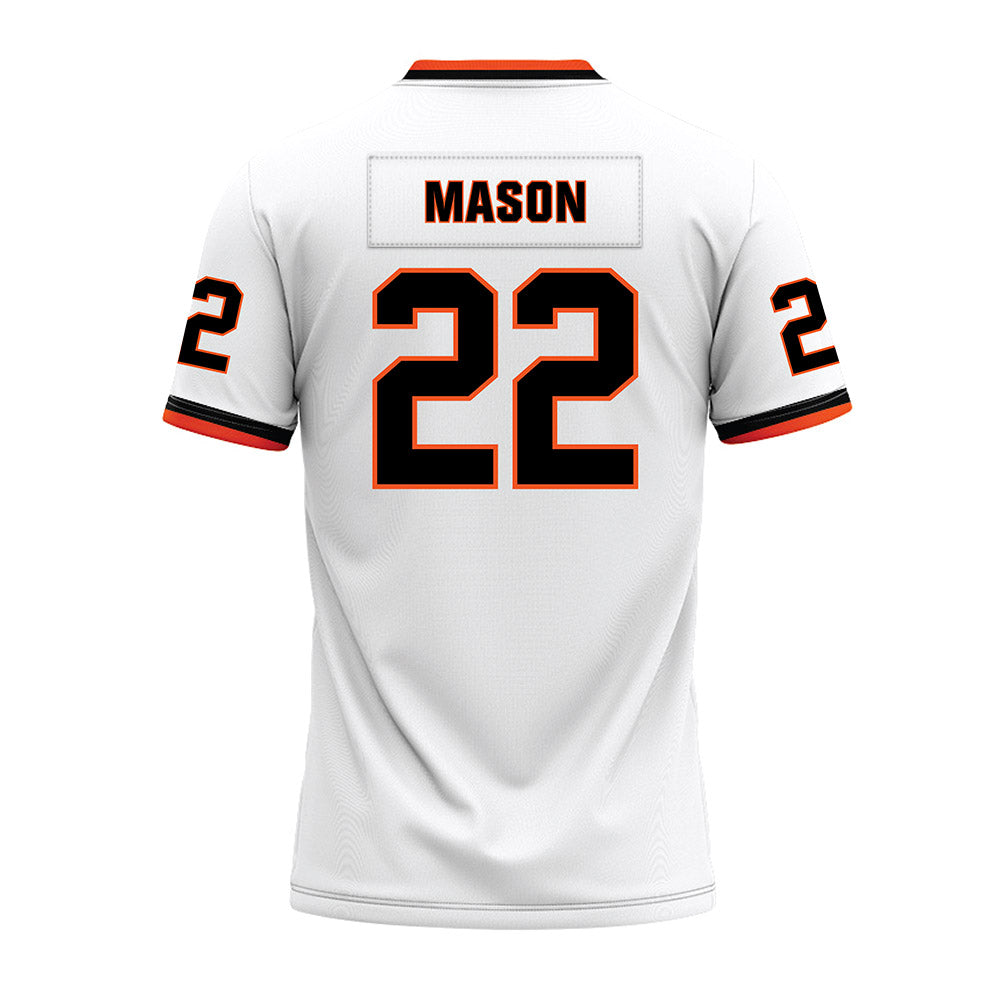 Oklahoma State - NCAA Football : William Mason - White Premium Football Jersey-1