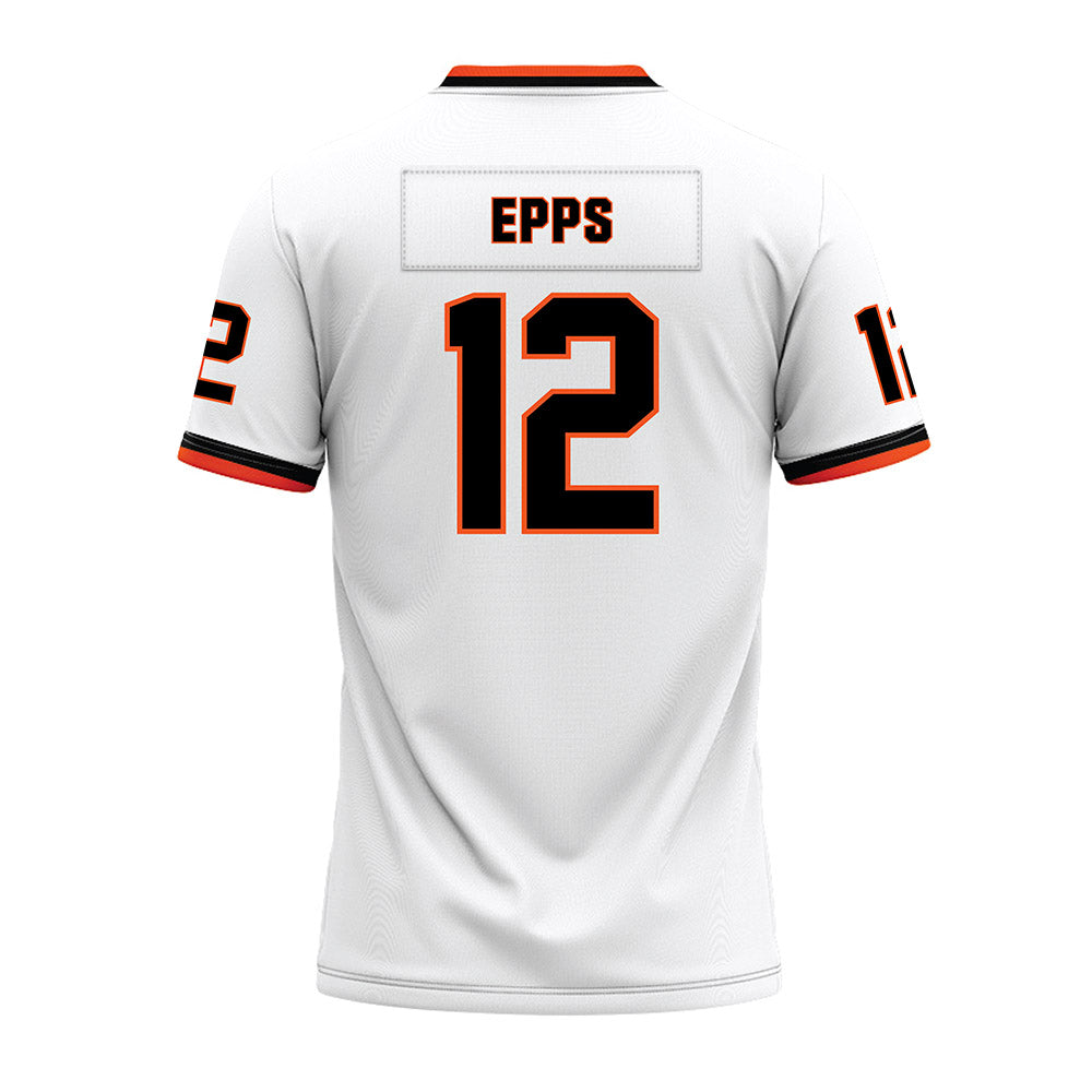 Oklahoma State - NCAA Football : Cameron Epps - White Premium Football Jersey-1