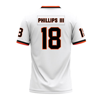 Oklahoma State - NCAA Football : Mose Phillips III - White Premium Football Jersey-1