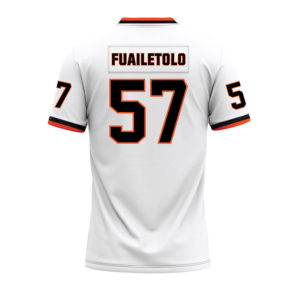 Oklahoma State - NCAA Football : Simona Fuailetolo - White Premium Football Jersey-1