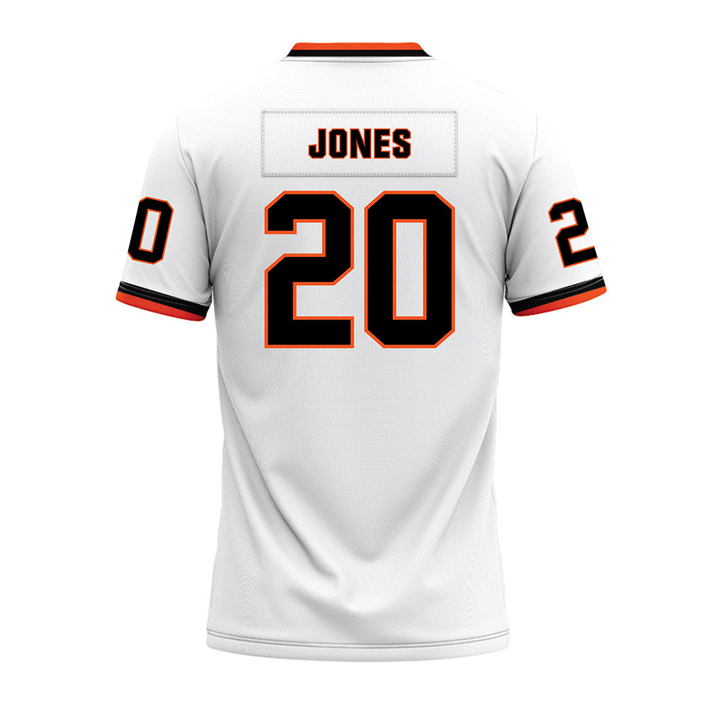 Oklahoma State - NCAA Football : KD Jones - White Premium Football Jersey-1