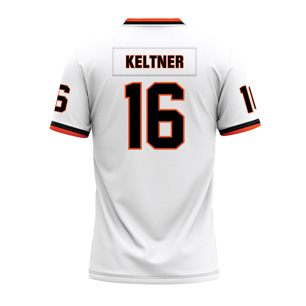Oklahoma State - NCAA Football : Sam Keltner - White Premium Football Jersey-1