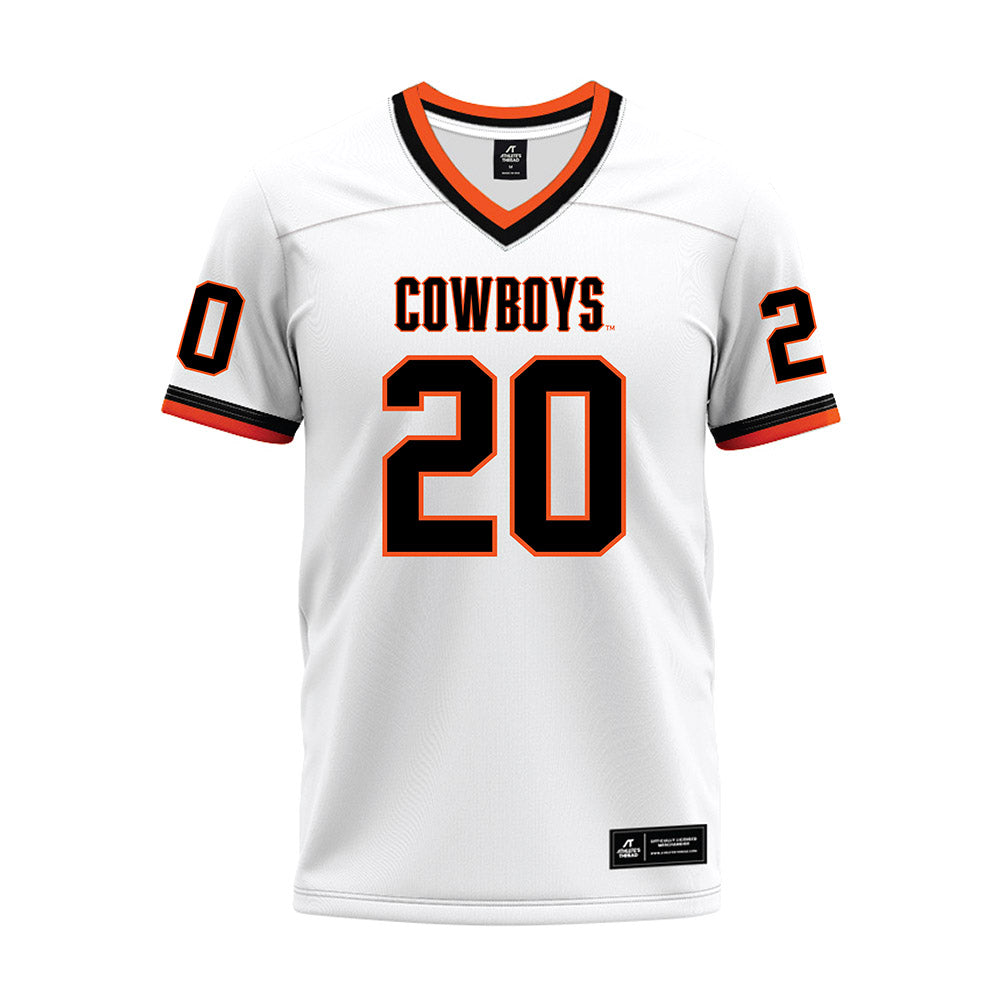 Oklahoma State - NCAA Football : Taurean Davis - White Premium Football Jersey-0