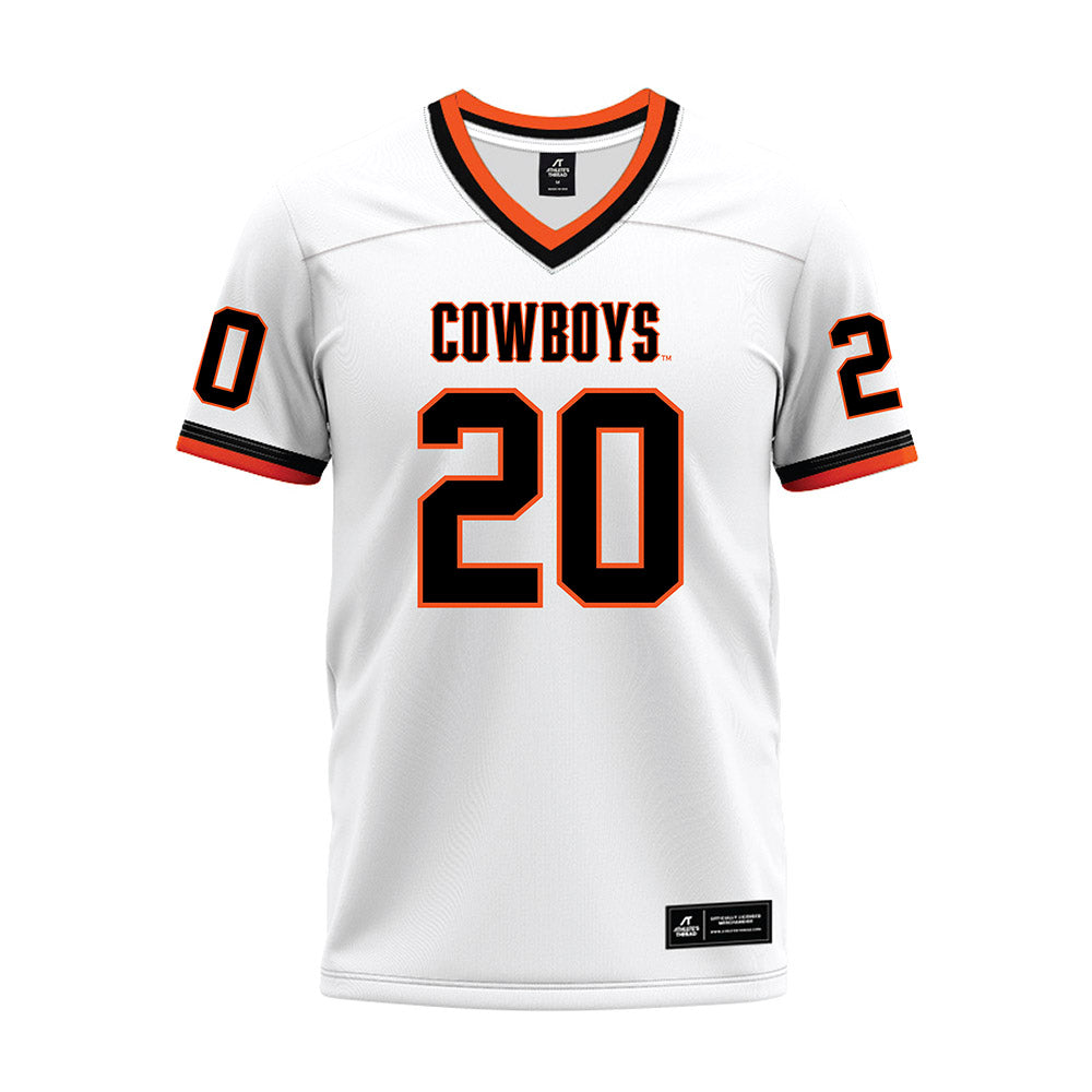 Oklahoma State - NCAA Football : Taurean Davis - White Premium Football Jersey-0
