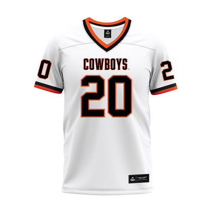Oklahoma State - NCAA Football : Taurean Davis - White Premium Football Jersey-0