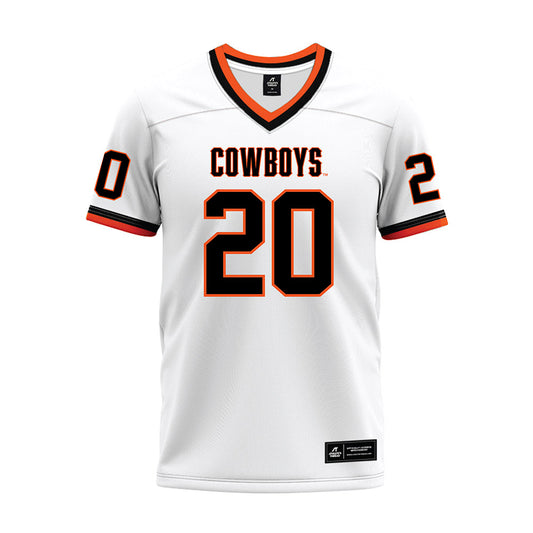 Oklahoma State - NCAA Football : Taurean Davis - White Premium Football Jersey-0