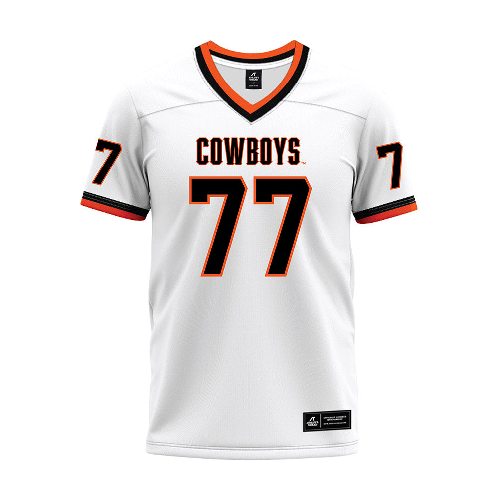 Oklahoma State - NCAA Football : Ashton Lepo - White Premium Football Jersey-0