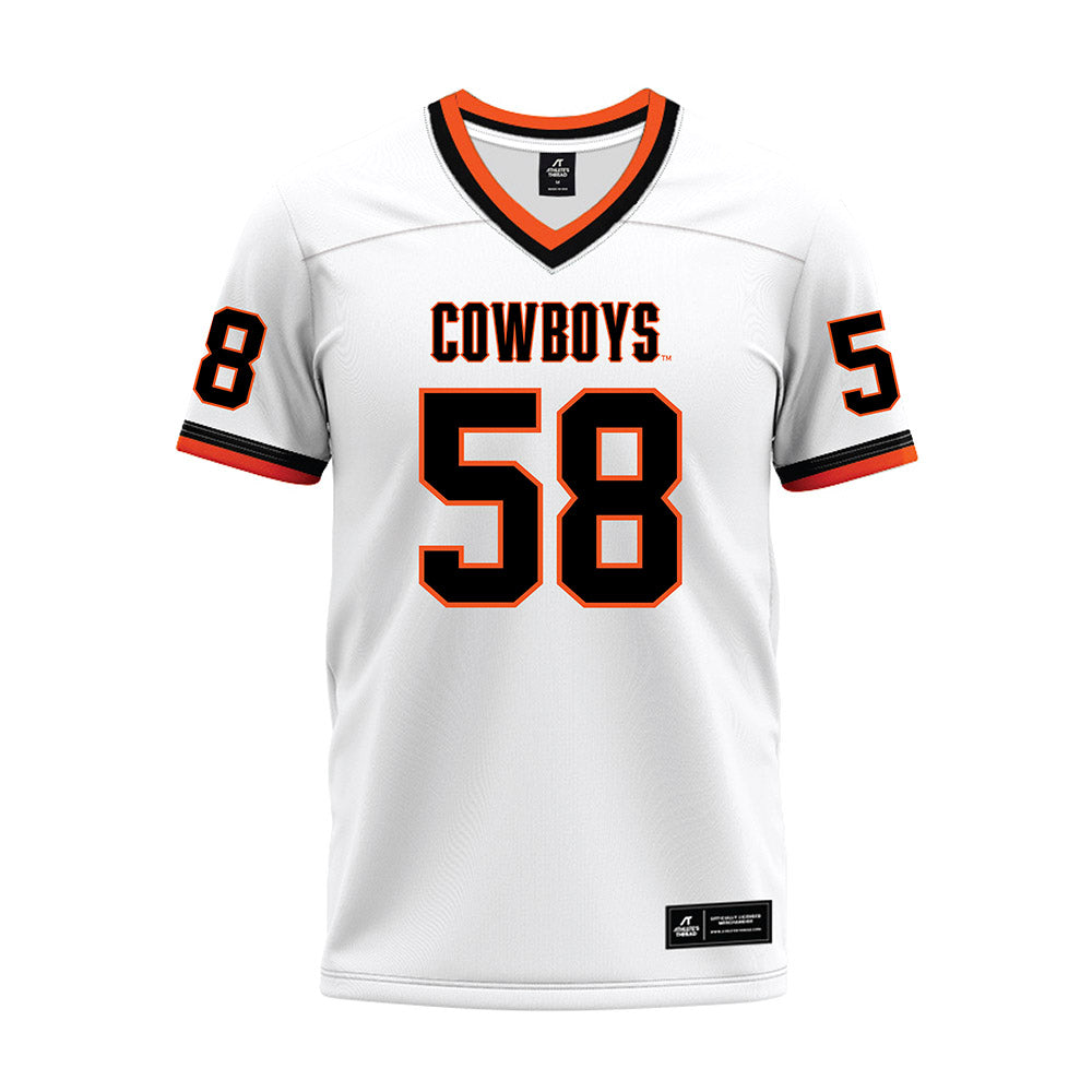 Oklahoma State - NCAA Football : Isaiah Bowman - White Premium Football Jersey-0