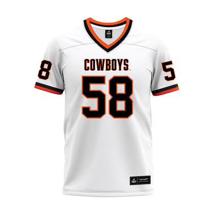 Oklahoma State - NCAA Football : Isaiah Bowman - White Premium Football Jersey-0