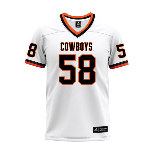 Oklahoma State - NCAA Football : Isaiah Bowman - White Premium Football Jersey-0
