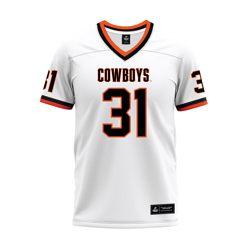 Oklahoma State - NCAA Football : Billy Walton iii - White Premium Football Jersey-0