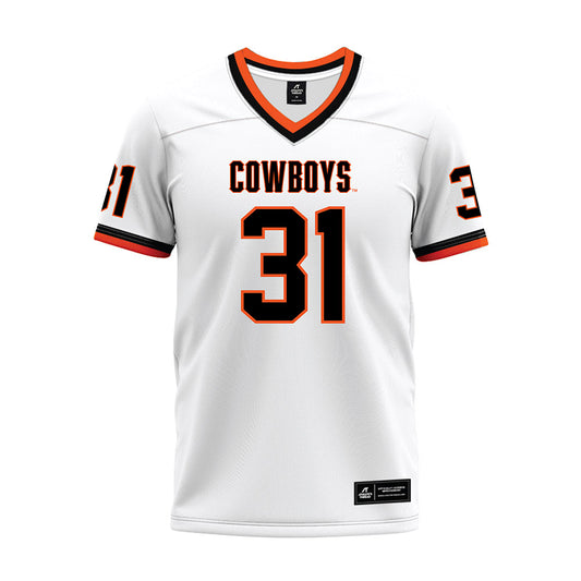 Oklahoma State - NCAA Football : Billy Walton iii - White Premium Football Jersey-0