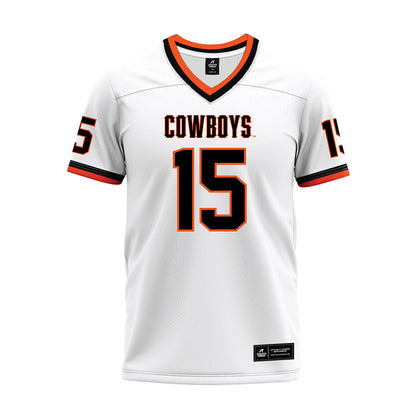 Oklahoma State - NCAA Football : Fatafehi Vailea - White Premium Football Jersey-0
