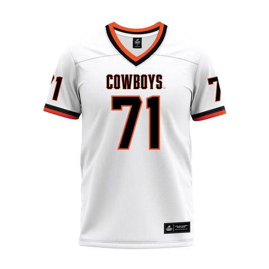 Oklahoma State - NCAA Football : Miguel Chavez - White Premium Football Jersey-0