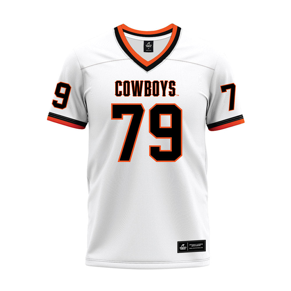 Oklahoma State - NCAA Football : Jacob Sexton - White Premium Football Jersey-0