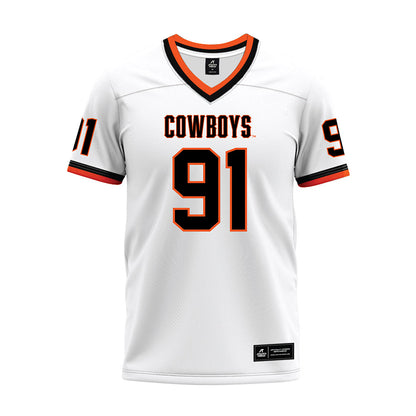 Oklahoma State - NCAA Football : Landon Bland - White Premium Football Jersey-0