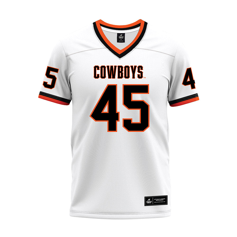 Oklahoma State - NCAA Football : Enai White - White Premium Football Jersey-0