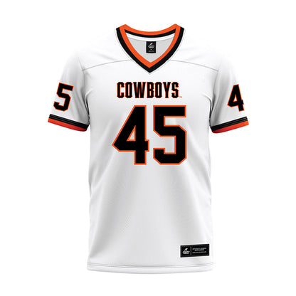 Oklahoma State - NCAA Football : Enai White - White Premium Football Jersey-0