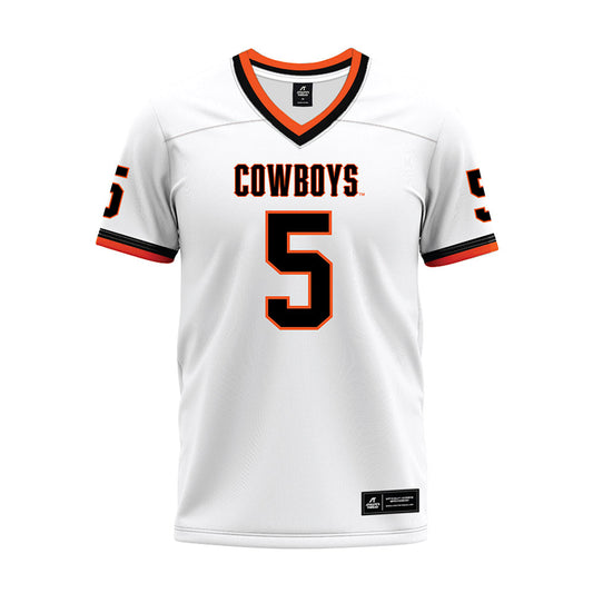 Oklahoma State - NCAA Football : Bryan McCoy - White Premium Football Jersey-0