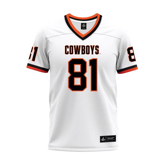 Oklahoma State - NCAA Football : Luke Logan - White Premium Football Jersey-0