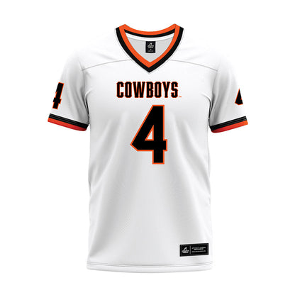 Oklahoma State - NCAA Football : Maurion Horn - White Premium Football Jersey-0